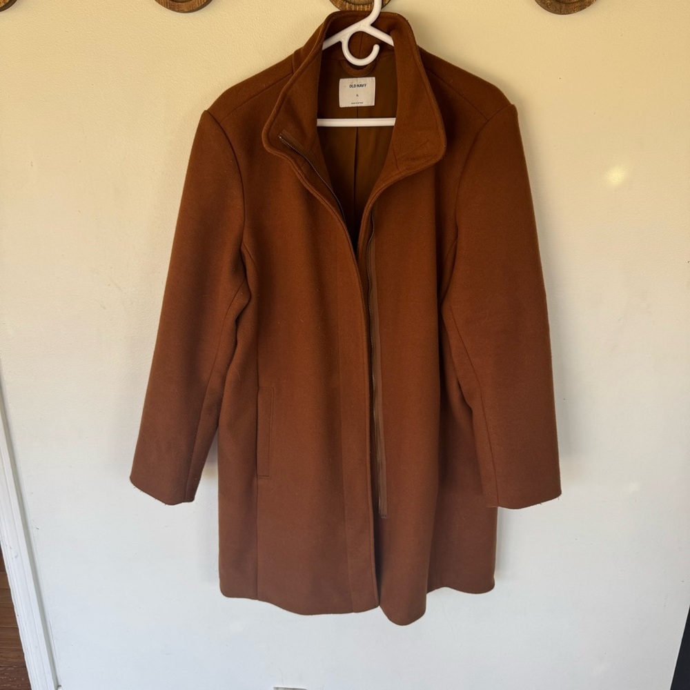 Old navy Women's Brown funnel neck zip up winter Coat size XL